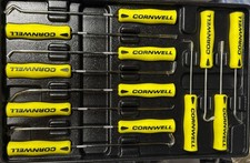 New Cornwell Tools 12 Piece Hook & Pick Set CTG812HPS With Tray Yellow EUC picture