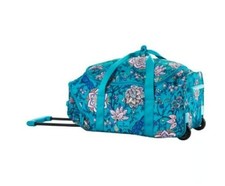 NWT Vera Bradley Peacock Garden Lighten Up Wheeled Carry On Suitcase Luggage picture