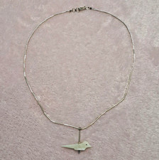 Vintage Genuine Silver Necklace with White Bird Pendant (see desc) picture