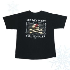 Vintage 2002 Savannah Georgia Dead Men Tell No Tales Pirates Skull T-Shirt XL picture