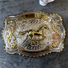 Belt Buckle 40mm Rock Bull Ride Rodeo Long Huge Big Cowboy Texas Western Shine picture