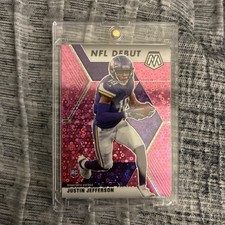 2020 Panini Mosaic NFL Debut Justin Jefferson #270 Pink No Huddle Prizm /20 (RC) picture