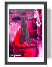 Guajardo Art Original Acrylic 9x6 Abstract Joy Signed Painting Paper picture