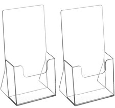 MaxGear Acrylic Brochure Holder, 4 Inch Countertop Pamphlets 4''x9'', clear picture