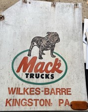 Vintage Mack Truck Advertising Sign Mud Flap Bull Dog, Wilkes-Barre, Kingston PA picture