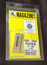 Raven Arms P-25, MP25 25 ACP Pistols .25 Auto Triple K Magazine 1924M Nickel picture