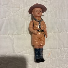 Vintage 1930s Celluloid Boy Scout Figure Japan Hat Arms Antique Toy Rare picture
