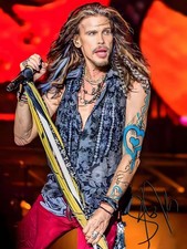 Steven Tyler Aerosmith, 8x10 size autographed reproduction print signed (copy) picture