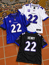 Nike Baltimore Ravens Derrick Henry #22 Jersey Captain All Colors All Sizes picture