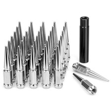 9/16-18 Wheel Spike Lug Nuts, 32x Chrome 9/16 inchx18 9/16