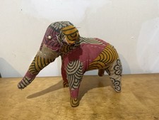 Vintage 1950’s Hand-Crafted Anglo Raj Stuffed Cotton Embroidered Elephant India picture