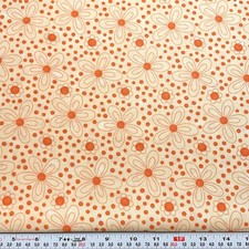 Lollipops by Sandy Gervais for Moda Orange Florals Cream Cotton by the HALF YARD picture