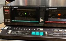 AIWA WX-220 Stereo Double Cassette Deck New Belts Serviced Tested Vintage Japan picture