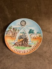 1970 Grand Prairie/Dallas Texas Lion Country Safari souvenir pottery plate As Is picture