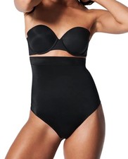 NWT Spanx High Waist Very Black Thong Shapewear Large $64 picture