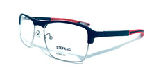 BRAND NEW STEFANO 0905 C3 MATTE BLACK ON RED UNISEX EYEGLASSES RX 54-19-140 MM picture