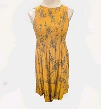Torrid Yellow Floral Print Smocked Challis Midi Dress Torrid Sz 00 M L 10 picture