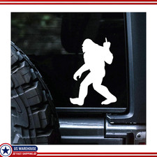 Sasquatch Middle Finger Vinyl Decal Sticker Cars Trucks Vans Laptop Wall, White picture