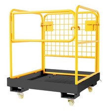 Forklift Safety Cage Work Platform 36x36in 1200lbs&Wheels&Safety Barrier for Aer picture