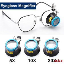 5X 10X 20X Eyeglass Magnifier Clip-On Eye Loupe Magnifying Lens Eyepiece picture