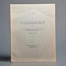 1965 US Mint Battelle Coinage Alloys Final Report Silver Clad Coins Treasury picture