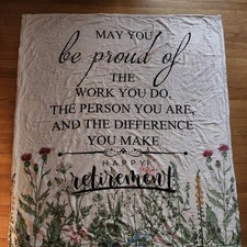 FREE 50 x 57 Proud Work Happy Retirement Floral throw blanket Multi colors New picture