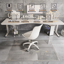 48x36-Inch Tempered Glass Chair Mat with Beveled Edge, 5mm Thick Office Floor Ma picture