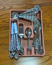 Vintage Oneida Chandelier Pattern Community Stainless 62 Piece Flatware picture