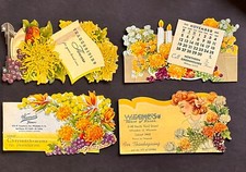 4 Vintage Ad Blotter DIE-CUTS Exquisite Floral Table Arrangements 1941 Calendar picture