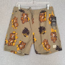 NEW Brixton Everyday Stretch Hybrid Short Mens Medium Olive Floral Tropical NWT picture