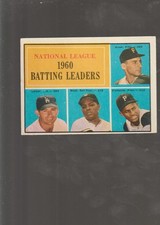 1961 TOPPS #41 NL BATTING LEADERS MAYS/CLEMENTE EX picture