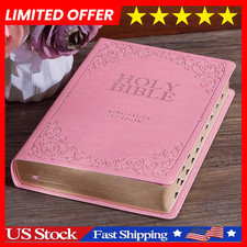 KJV Pink Faux Leather Giant Print Bible Thumb Indexed BRAND NEW in Shrink Wrap** picture