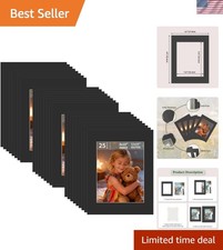 Stylish 11x14 Black Photo Mats with White Core – Pack of 25 for 8x10 Images picture