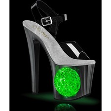 Pleaser 7.5 Inch Heel Led Illuminated Ankle Strap Platform Sandals Enchant picture