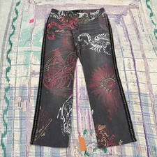 2003 Just Cavalli Astrology Zodiac Resurrection Jeans Roberto Bootcut Rare 33x30 picture