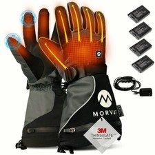 Morvat 16+ Hour Charge Men/Women Rechargeable Battery Electric Heated Gloves picture
