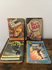 VTG 1940s PULP MAGAZINE/NOVEL LOT: Bloody Wig Murders, D as in Dead, Deep Lay ++ picture