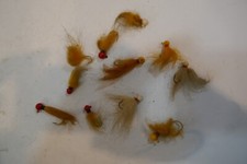 Vintage Lot Of 10 Vintage Fishing  Flies  Weighted ball End Type  Fly Fishing picture