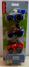 Fisher Price Little People 3 Wheelie Vehicles 2 Race Cars & Hot Rod NEW picture