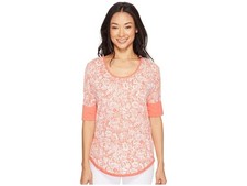 Mod-o-doc Wildflower Burnout Jersey Pullover (Tigerlily) Women's T Shirt Size S picture