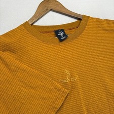 Vintage Prana Shirt Mens XL Orange Textured Hiking Made In USA Embroidered Logo picture