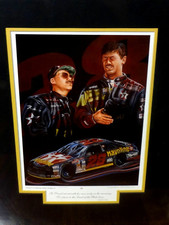 NEW Davey Allison Ernie Irvan #28 NASCAR Gale Osborne Signed Art Print Poster picture