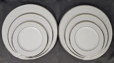 Noritake Silver Palace Bone China Lot 6 Enamel Scroll Dots Platinum Trim Setting picture