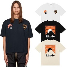 RHUDE Men Women Printing Leisure Cotton Short Sleeve T-Shirt Leisure T-shirt picture