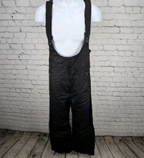 VTG Peter J Black Insulated Adjustable Bootcut Snow Ski Bibs Pants Large L picture