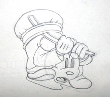 1935 MICKEY MOUSE ORIGINAL PRODUCTION cel DRAWING WALT DISNEY car service tire picture