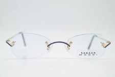Vintage S.A.B.A.H.N. 208 Gold Blue Rimless Eyeglasses Metal Frame Unisex picture
