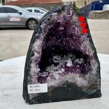 12LB Natural Amethyst Geode Quartz Crystal Cluster Cathedral Energy healing picture