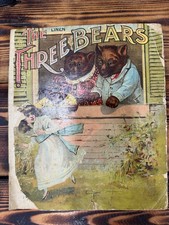 THREE BEARS (AND SILVERLOCKS) - LINEN BOOK WITH COLOR ILLUSTRATIONS  CIRCA 1897 picture