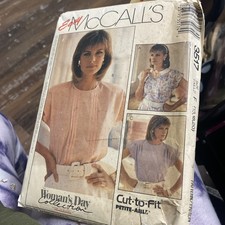 1988, McCALL'S #3517 MISS SIZES 16-18-20 Pullover BLOUSES PATTERN UNCUT picture